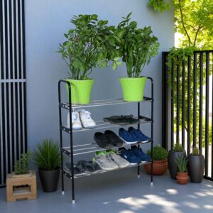 SKN CODE NO 281- SHOE RACK STEEL FRAME ALUMINIUM ROD WITH WHEELS